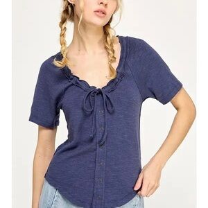 Aerie Navy Button-Down Shirt